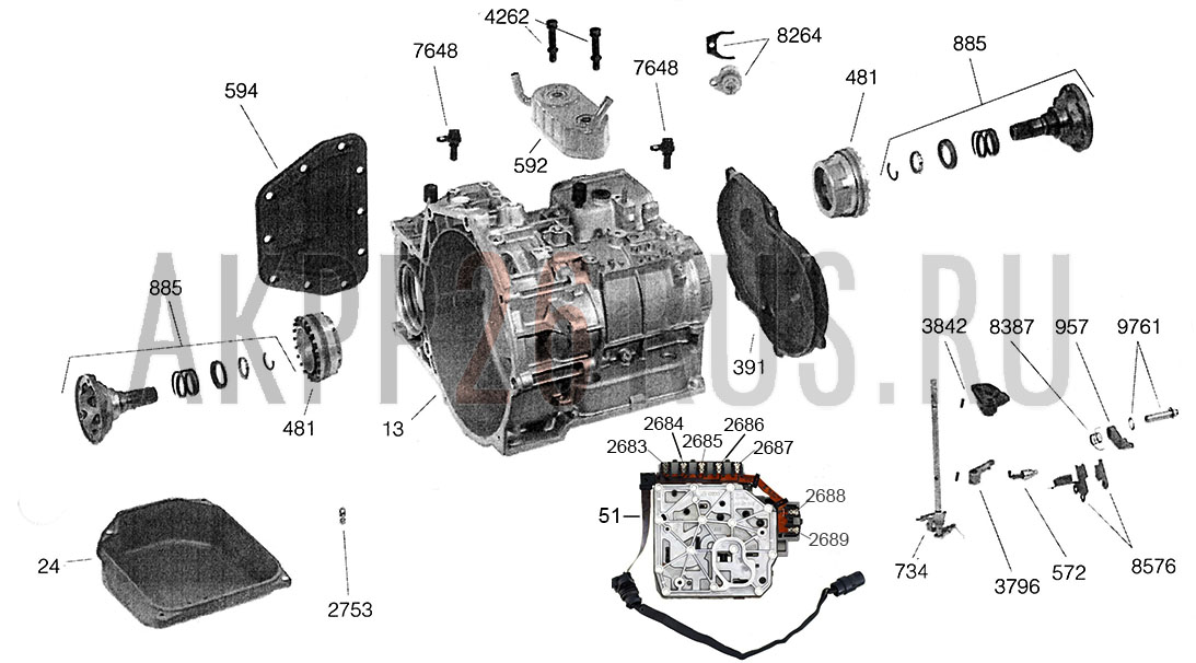 Схема акпп 096