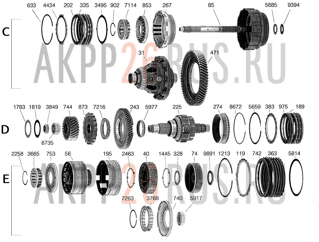 Схема для АКПП - AW55-50SN