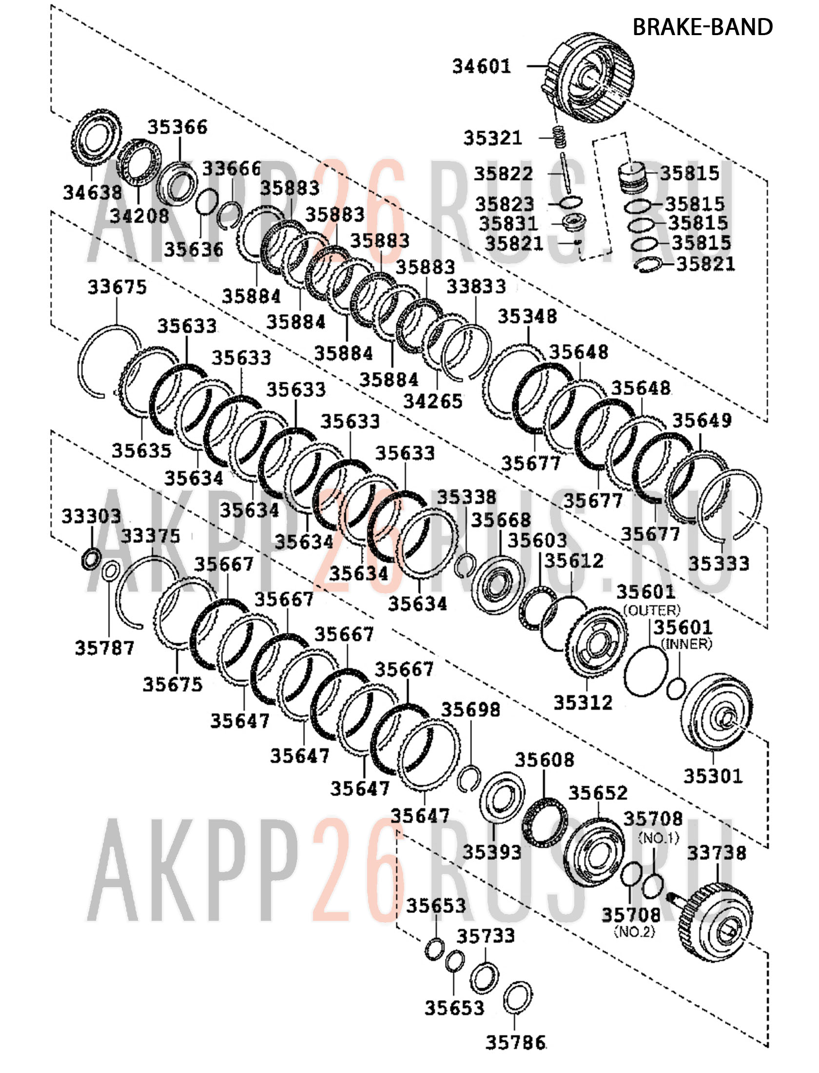 Схема для АКПП - AWF8F35, AF50-8, AWF8F45, GA8F22AW, TG-81SC, TG-81SD