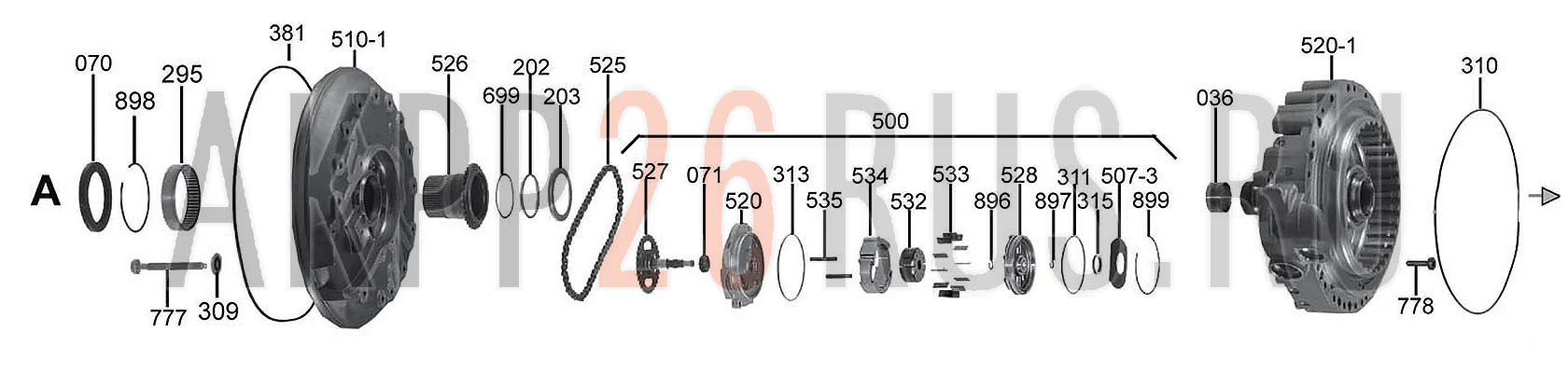 Схема для АКПП - ZF8HP50, ZF8HP50X